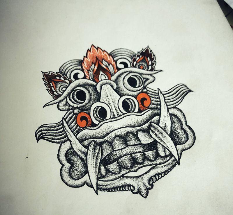 刺艺堂福利 由刺林老师绘制手稿纹身图片_点刺纹身图案