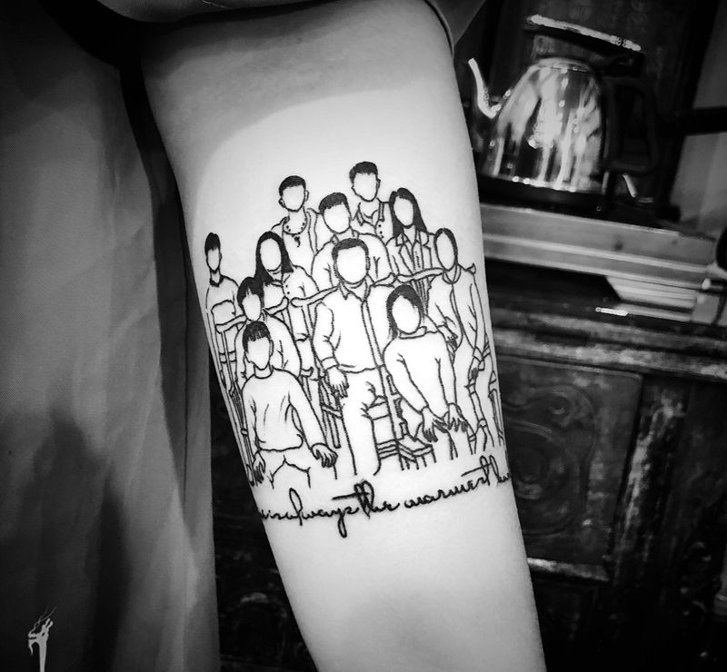 一个幸福的大家庭～纹身图片_手臂纹身图案