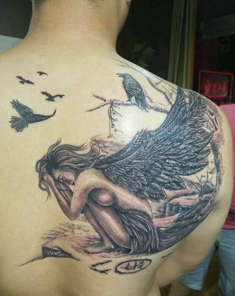 四分之一背纹身图片