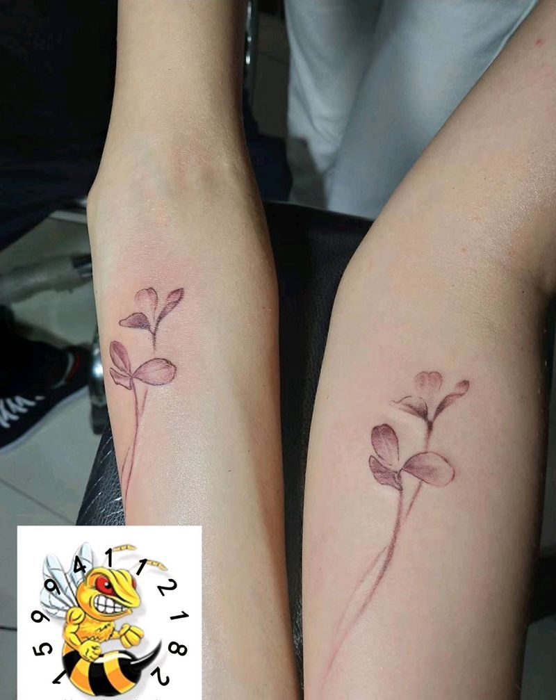 情侣小花纹身图片