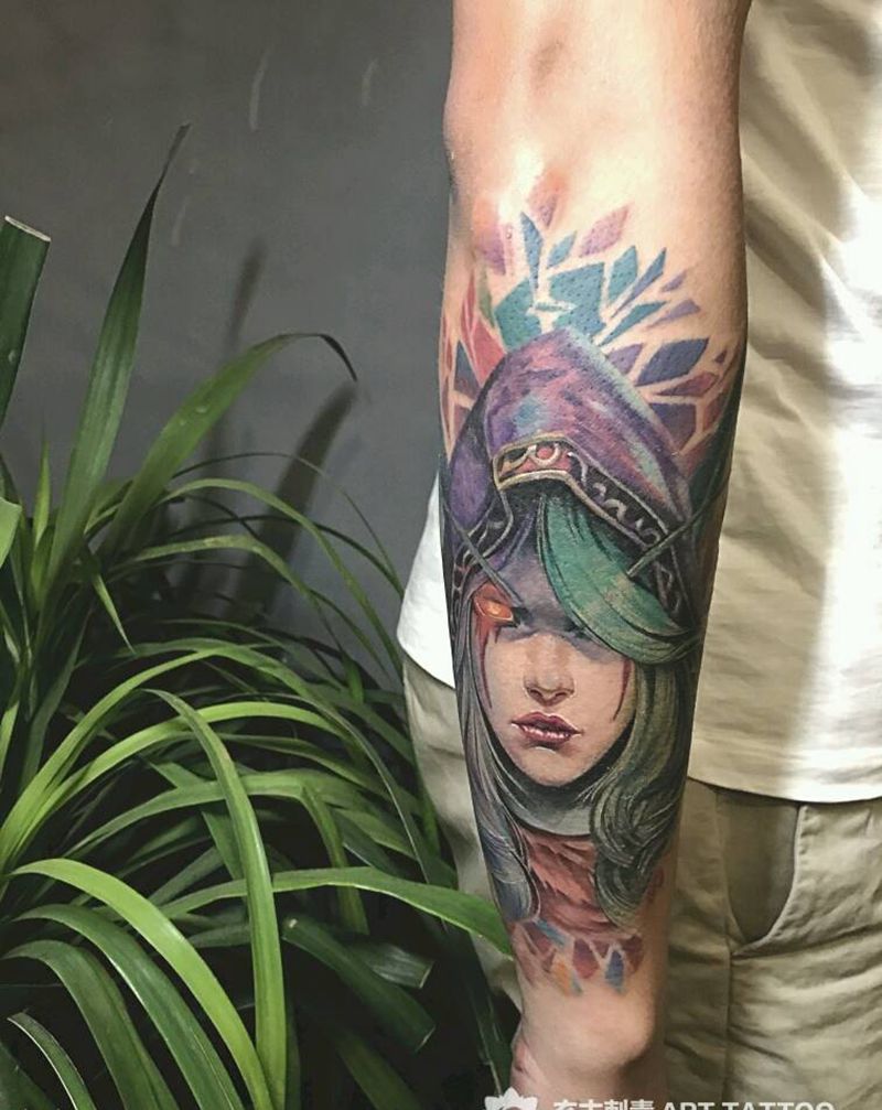 网游人物纹身图片