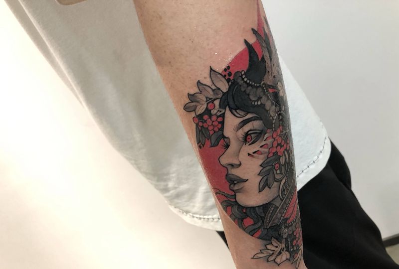 白羊座纹身图片_手臂腿部新传统New School纹身图案