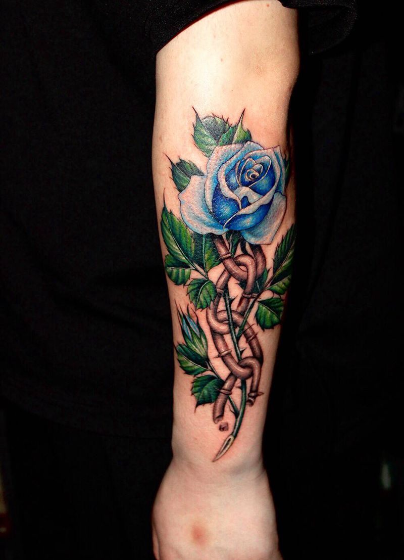 花纹身图片_手臂欧美写实纹身图案