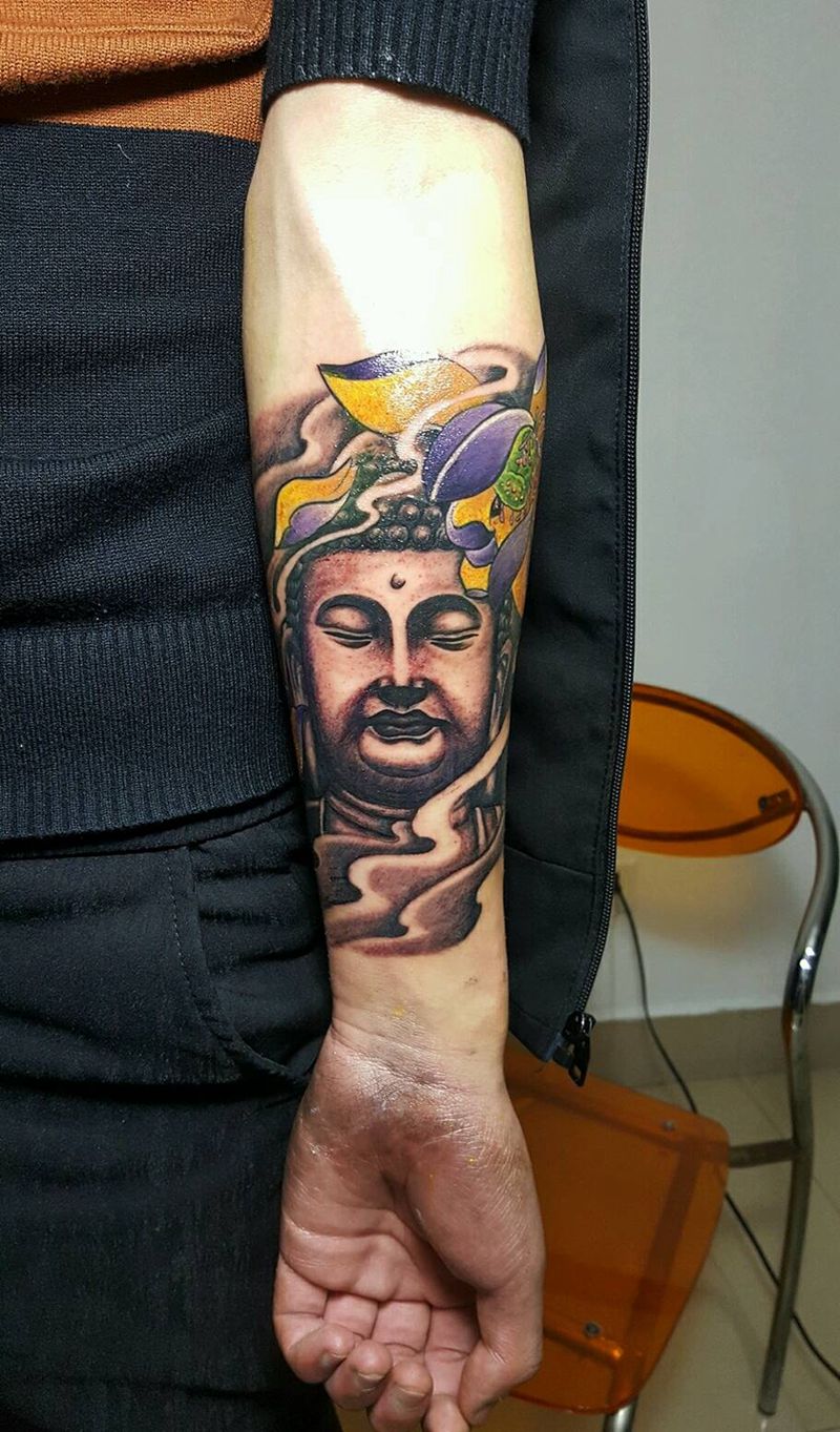 佛纹身图片_肩部胸部背部手臂腿部传统鬼神宗教佛成品纹身图案