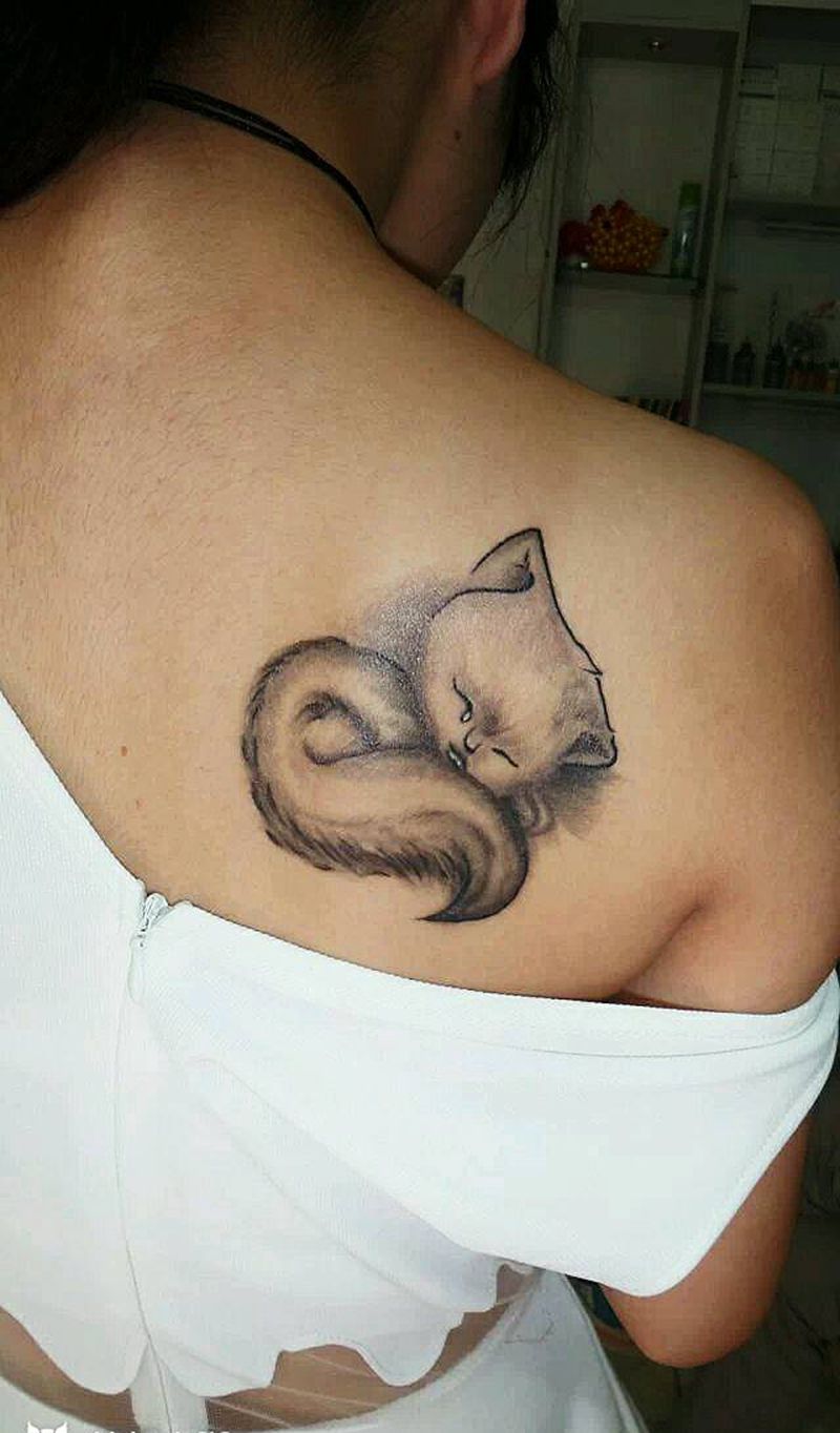 狐狸纹身图片_肩部胸部腰部背部手臂腿部欧美动物狐狸成品纹身图案