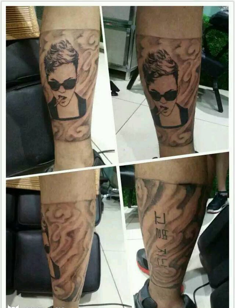 包小腿纹身图片