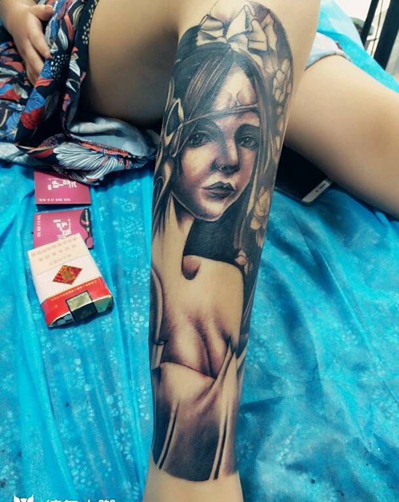 艺姬遮盖失败纹身完成纹身图片