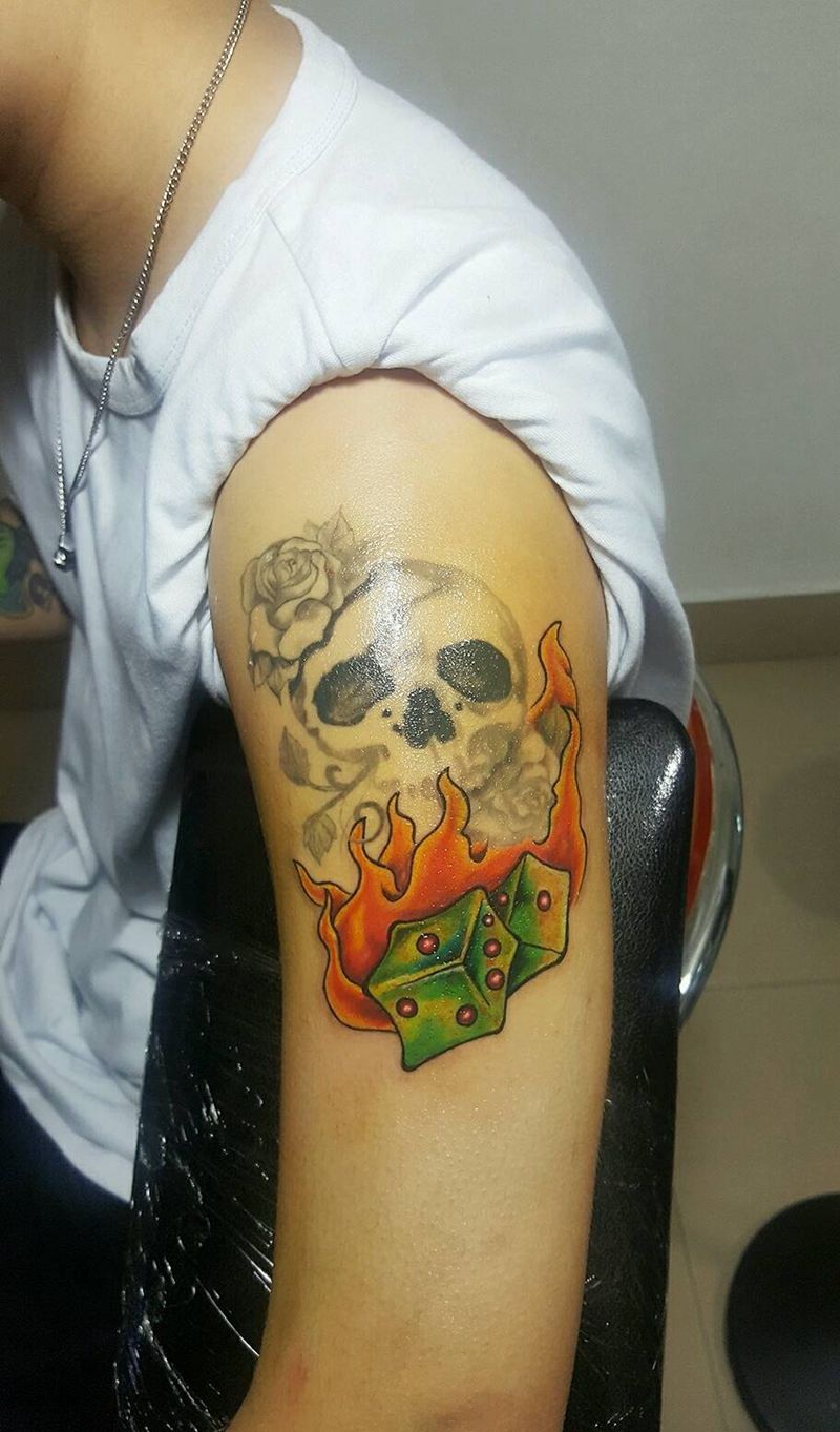 school筛子纹身图片_肩部胸部背部臀部欧美清新静物原创筛子成品纹身图案