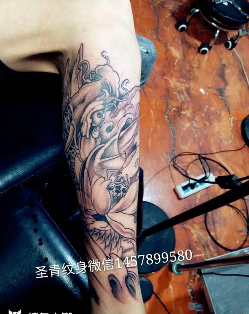 小腿，鱼完成喜欢的约我纹身图片