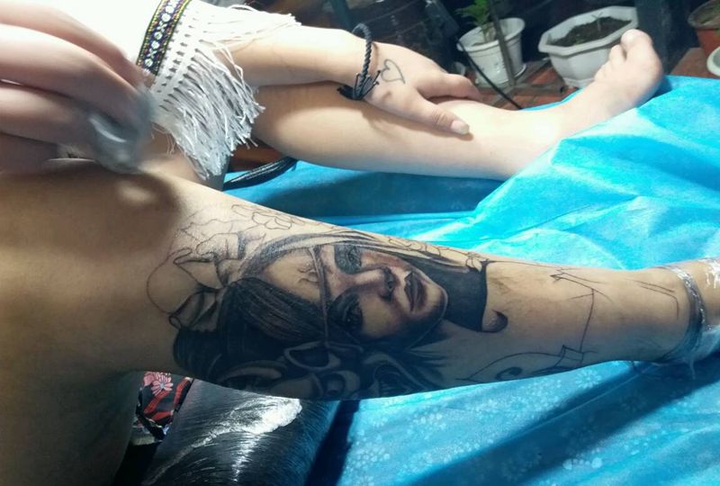 未完成纹身图片