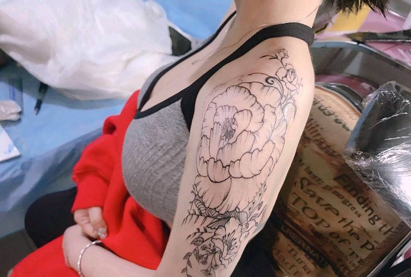 肩花，纹身图片