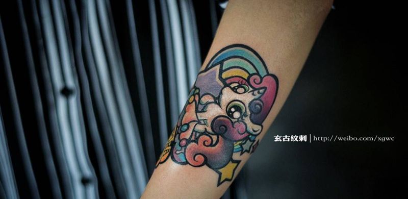 有木有特别可爱纹身图片_成品插画手臂欧美动物清新纹身图案