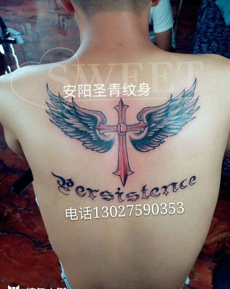 翅膀完成纹身图片