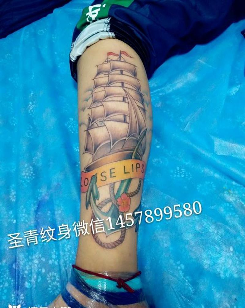 彩色完成，喜欢的约我微信纹身图片