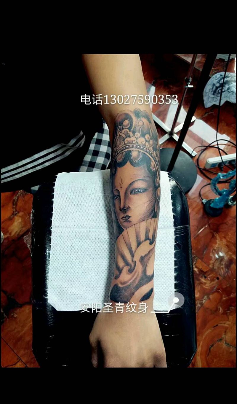 大小臂完成纹身图片