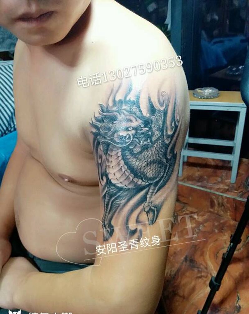 麒麟完成纹身图片