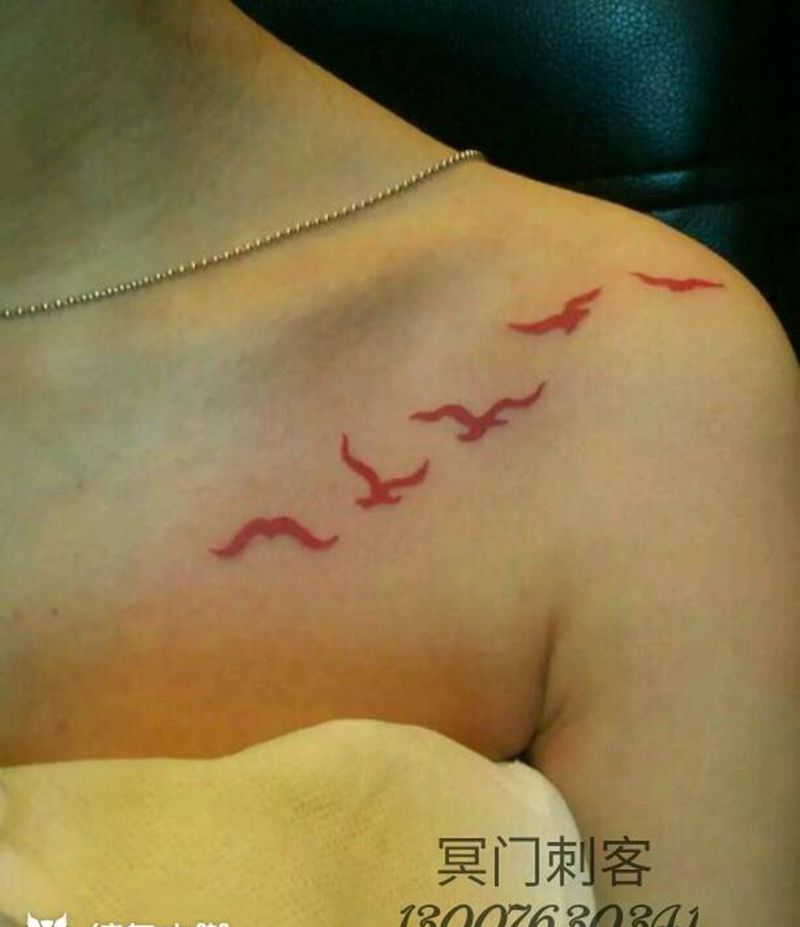 海鸥纹身图片