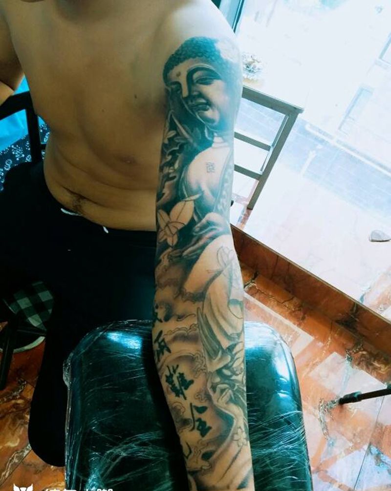 花臂完成，漂亮纹身图片