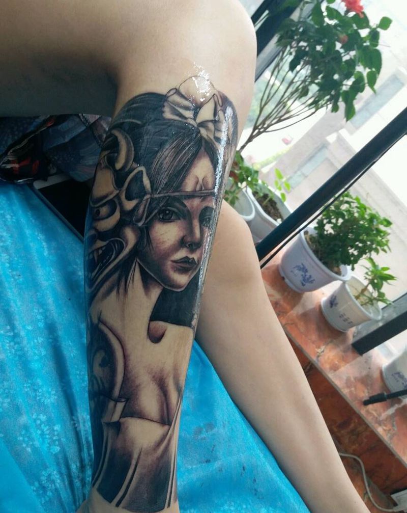 艺姬完成纹身图片