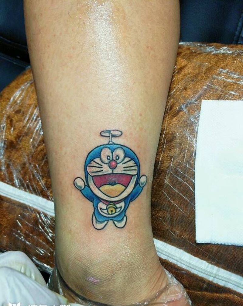 机器猫纹身图片_肩部胸部背部腿部欧美清新人物原创机器猫成品纹身图案