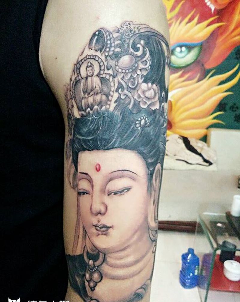 遮盖，文殊菩萨纹身图片