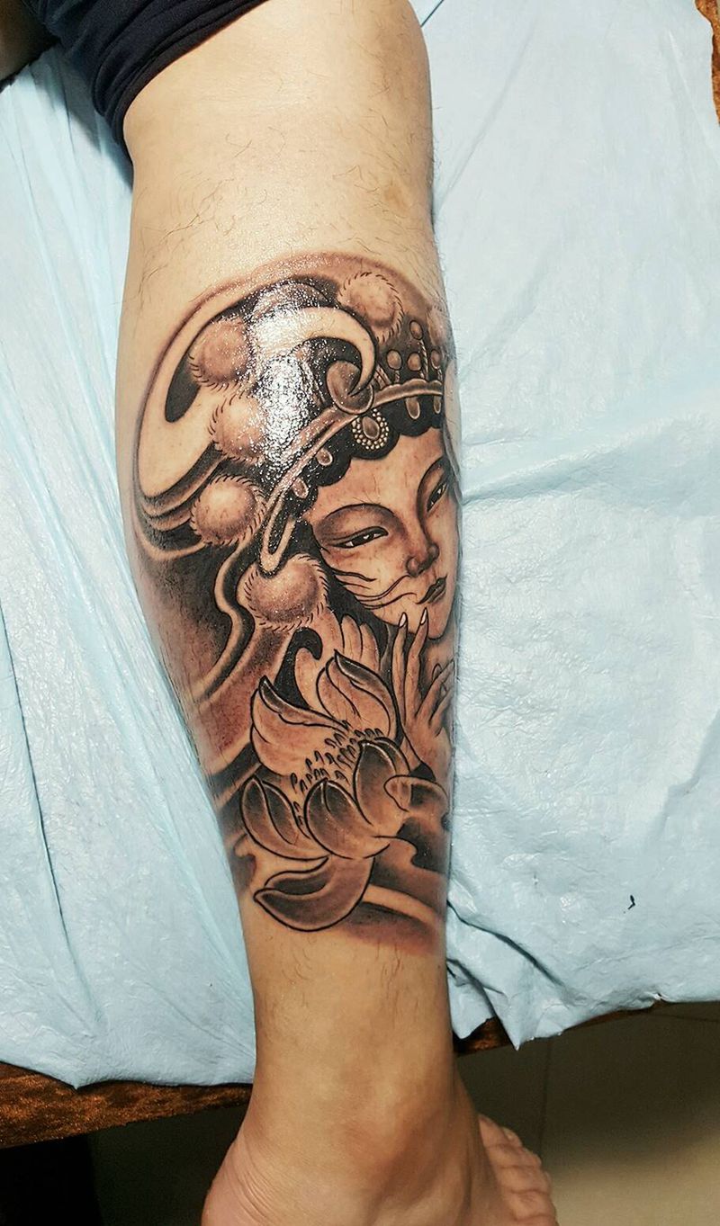 花旦纹身图片_肩部腰部背部手臂腿部脚部传统人物花旦成品纹身图案