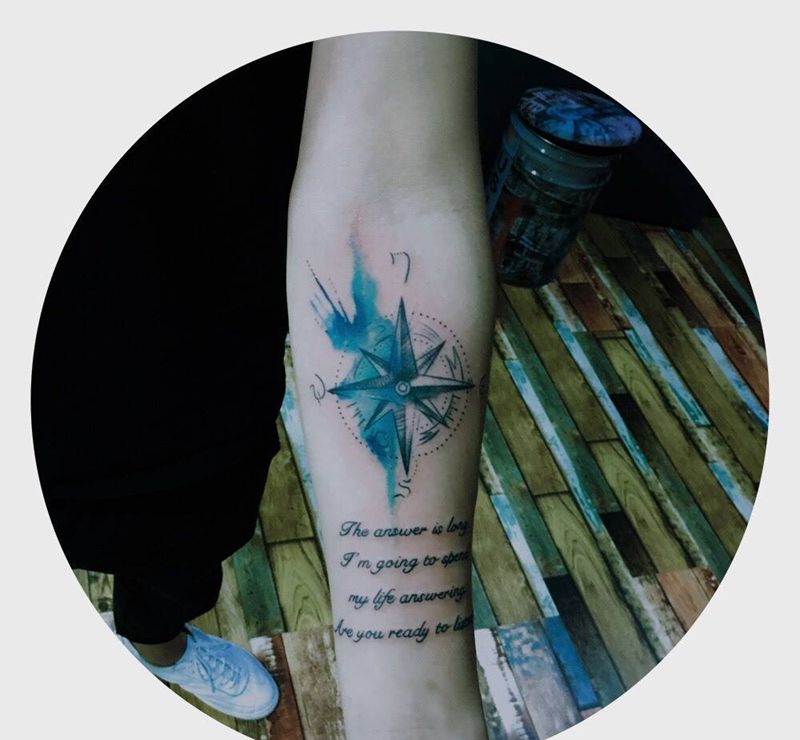 指南针纹身图片