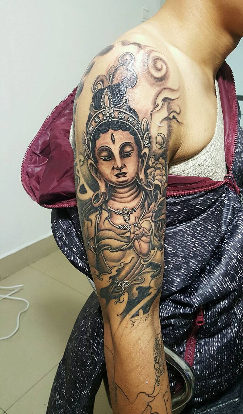 渡母纹身图片_肩部腰部背部手臂腿部传统人物鬼神宗教成品纹身图案