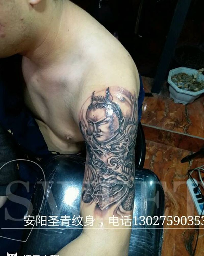 二郎神完成纹身图片