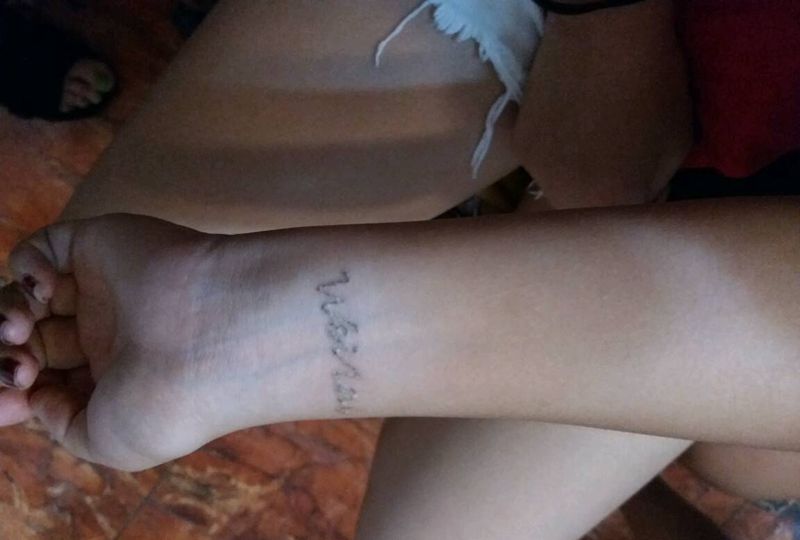 洗纹身完成纹身图片