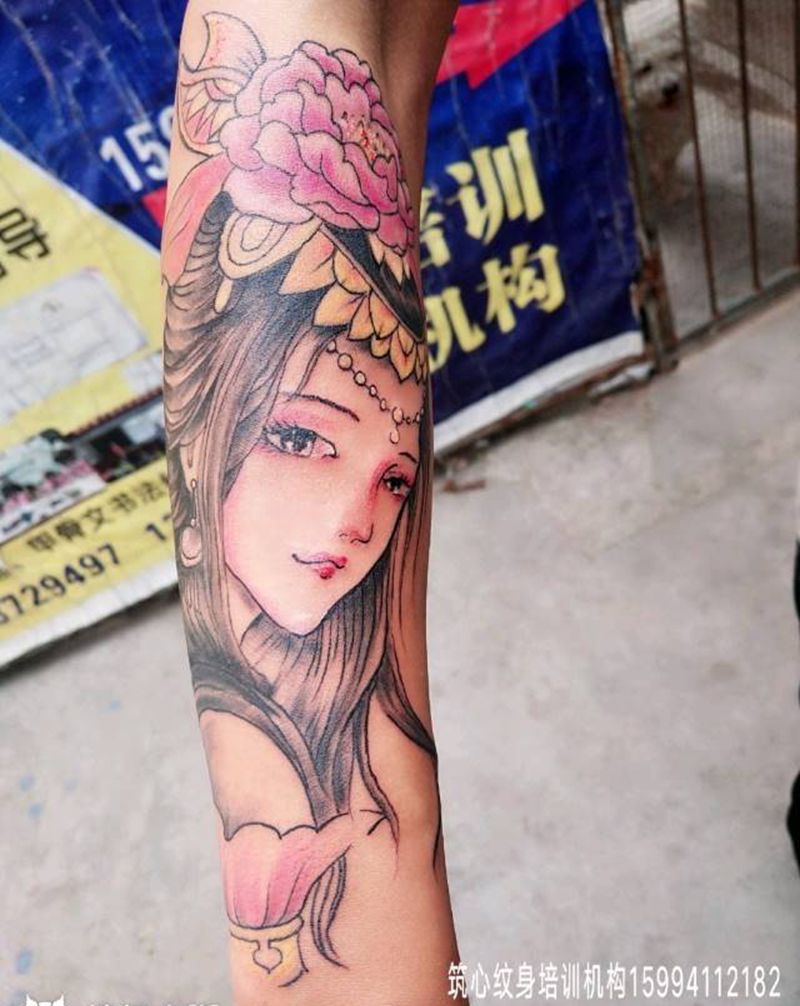 艺伎纹身图片_手臂纹身图案
