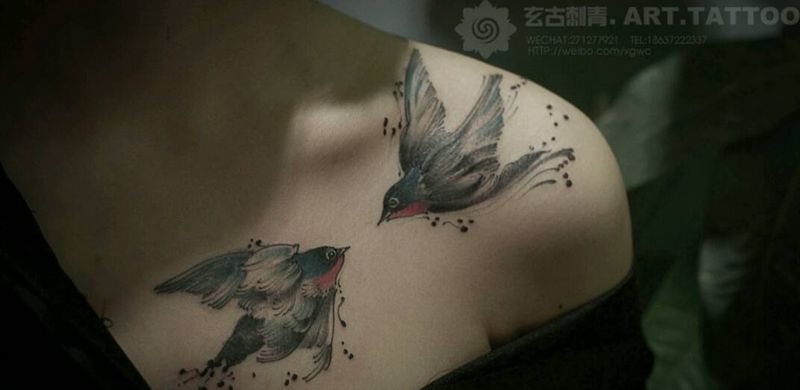 燕子纹身图片