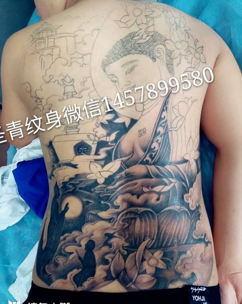 满背佛完成喜欢的约起纹身图片