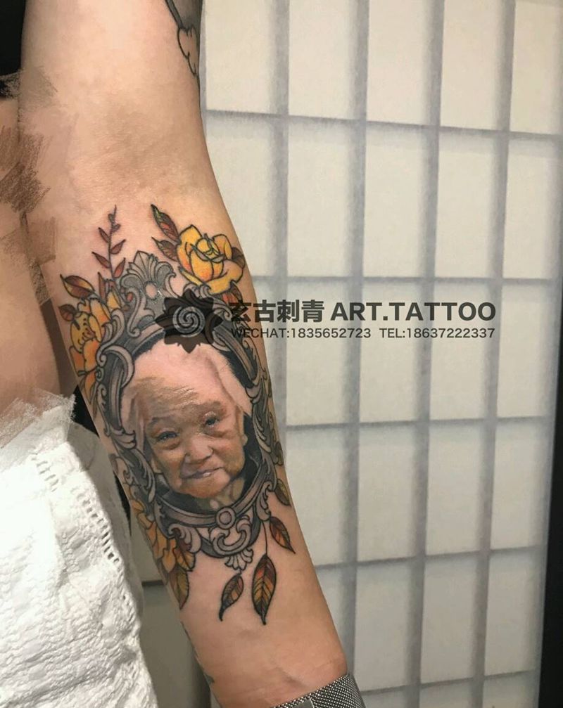 肖像纹身图片_手臂肖像人物成品纹身图案