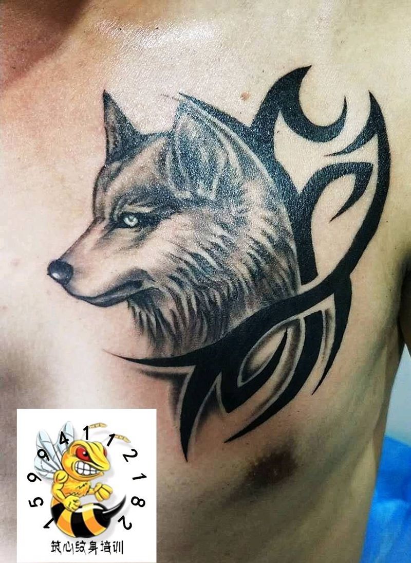 狼纹身图片