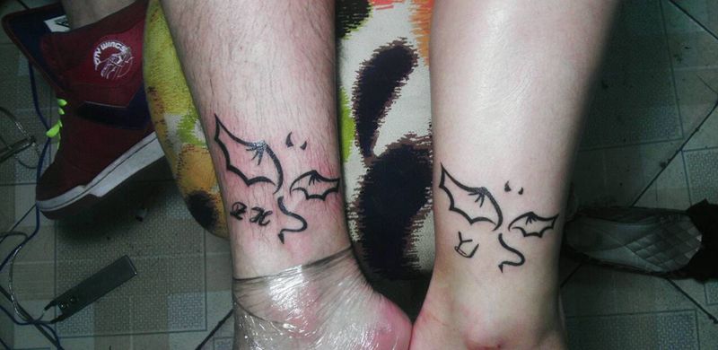 情侣纹身纹身图片_胸部腹部腰部背部臀部腿部脚部欧美图腾成品纹身图案