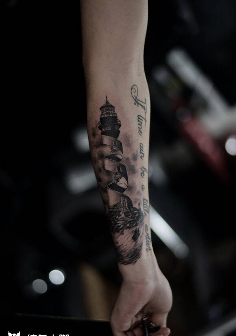 灯塔纹身图片