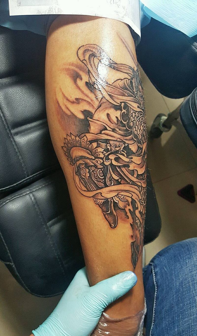 齐天大圣纹身图片_肩部胸部腹部背部腿部传统人物鬼神斗战胜佛成品纹身图案