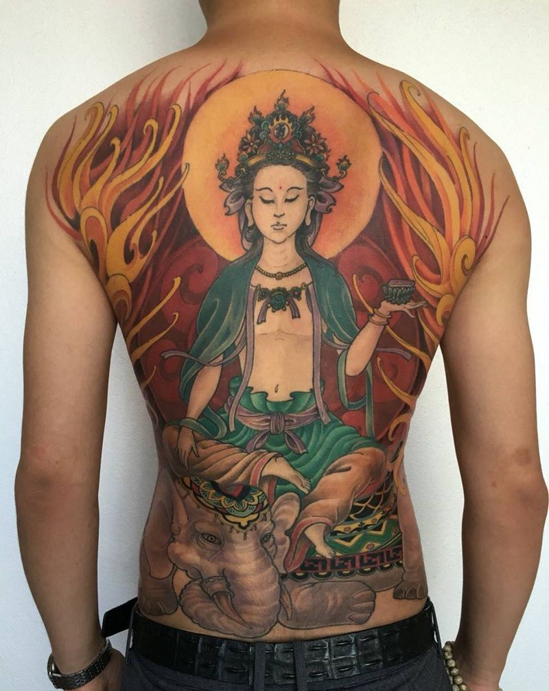 普贤菩萨纹身图片