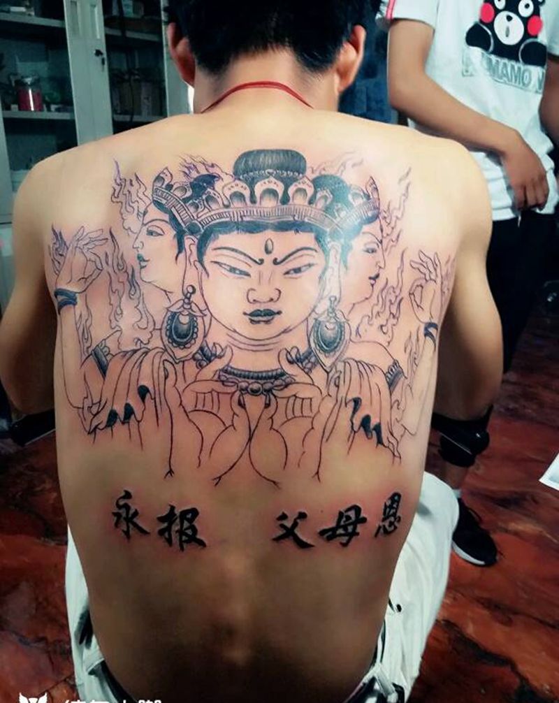 佛完成纹身图片