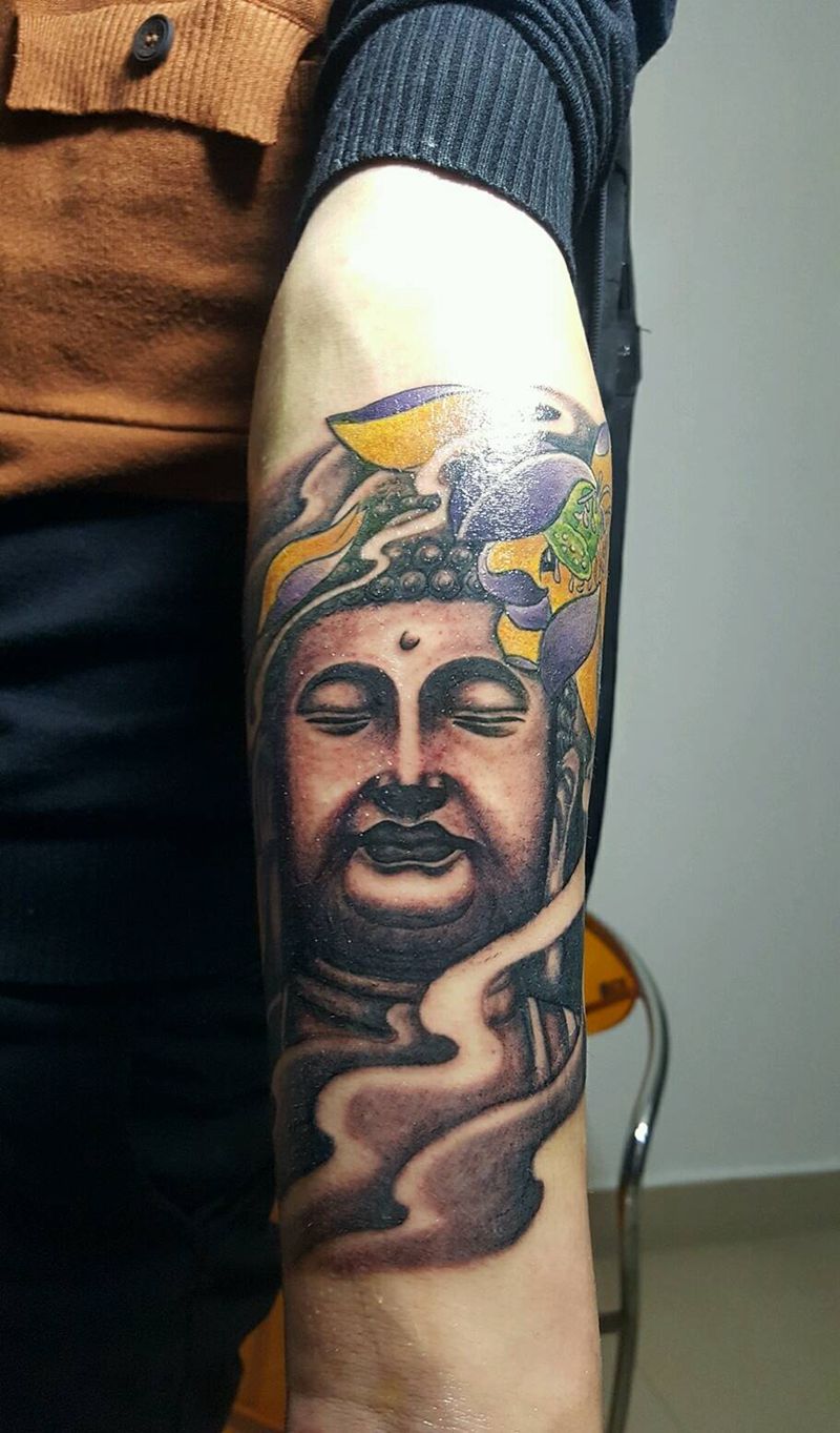 佛纹身图片_肩部胸部背部手臂腿部传统鬼神宗教佛成品纹身图案