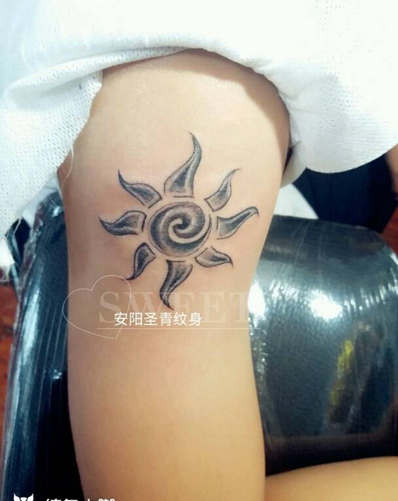 太阳完成纹身图片