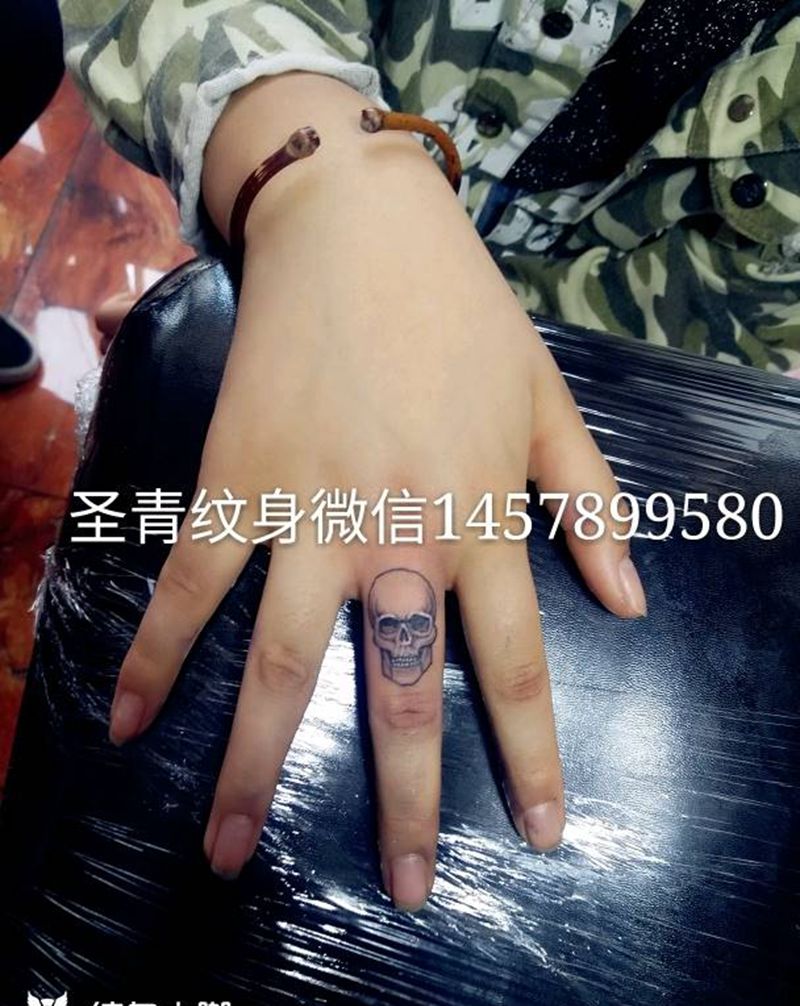 骷髅头完成喜欢的约我纹身图片