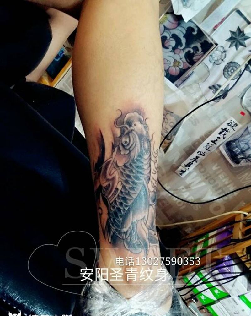 遮盖完成纹身图片