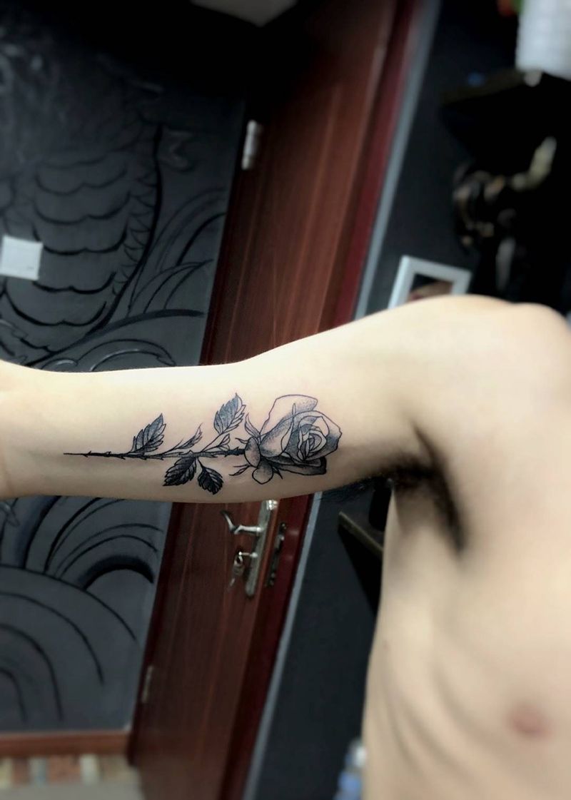 玫瑰花纹身图片