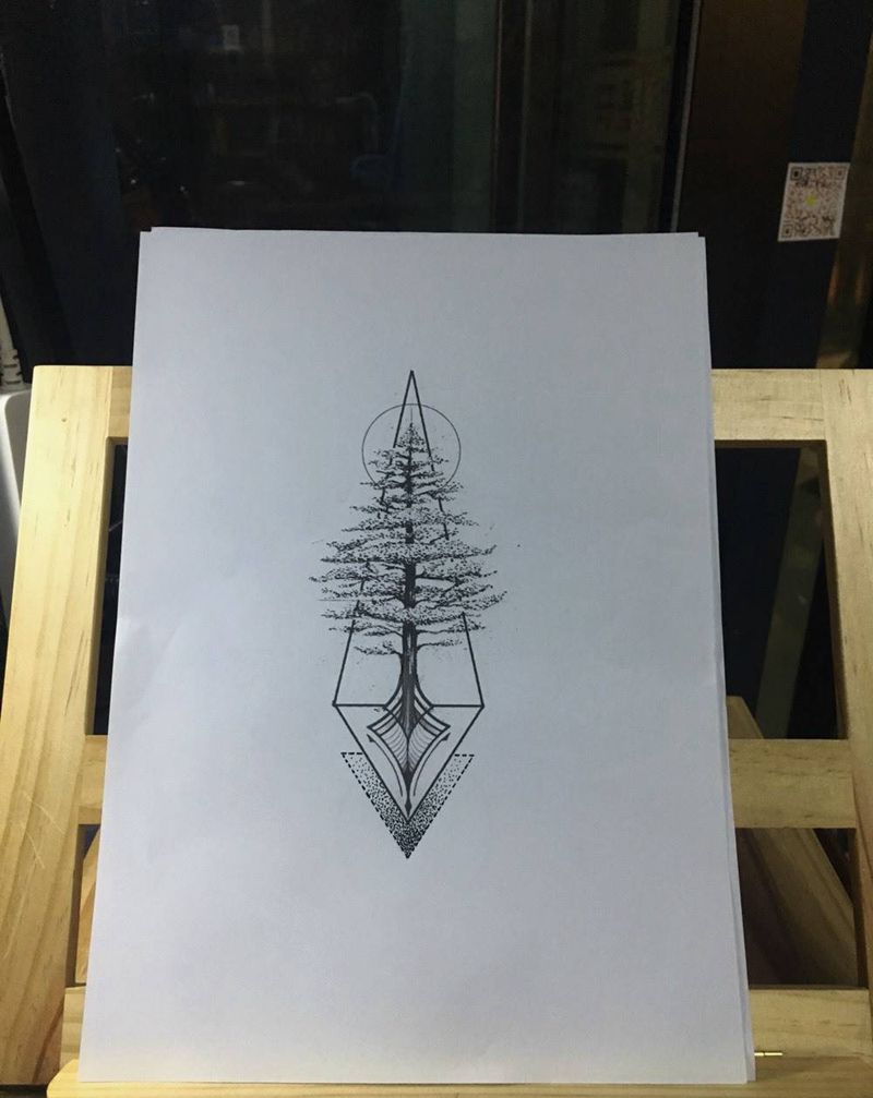 树稿子纹身图片