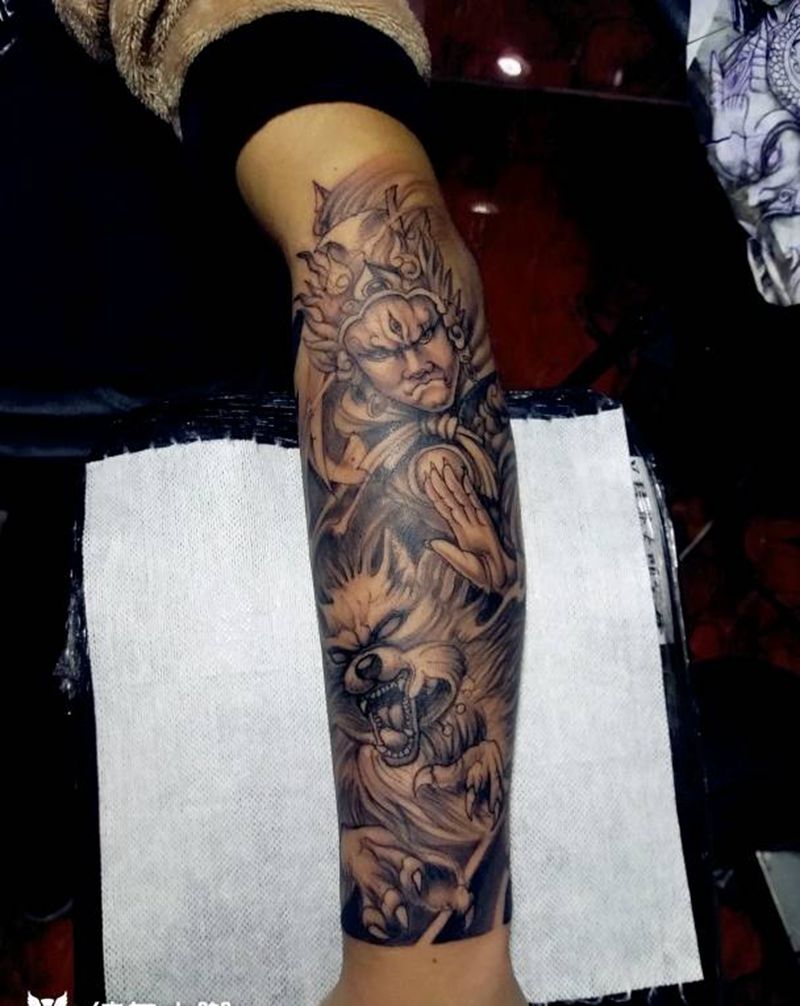 二郎神完成纹身图片