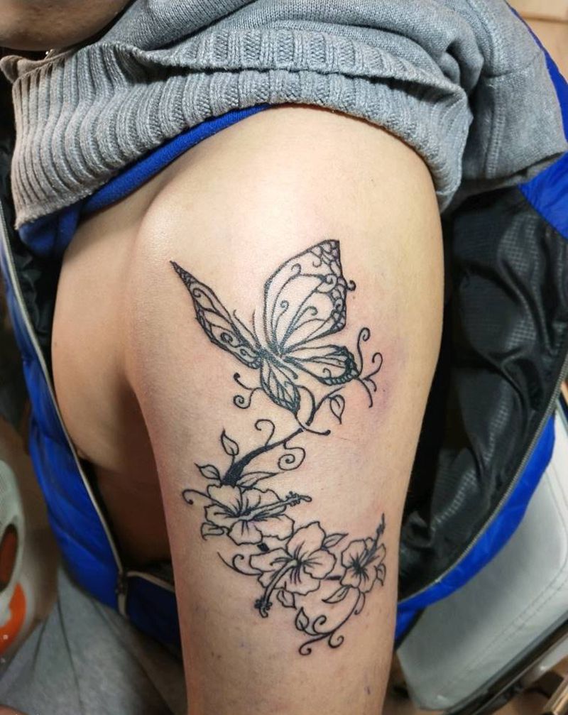 花蝴蝶纹身图片
