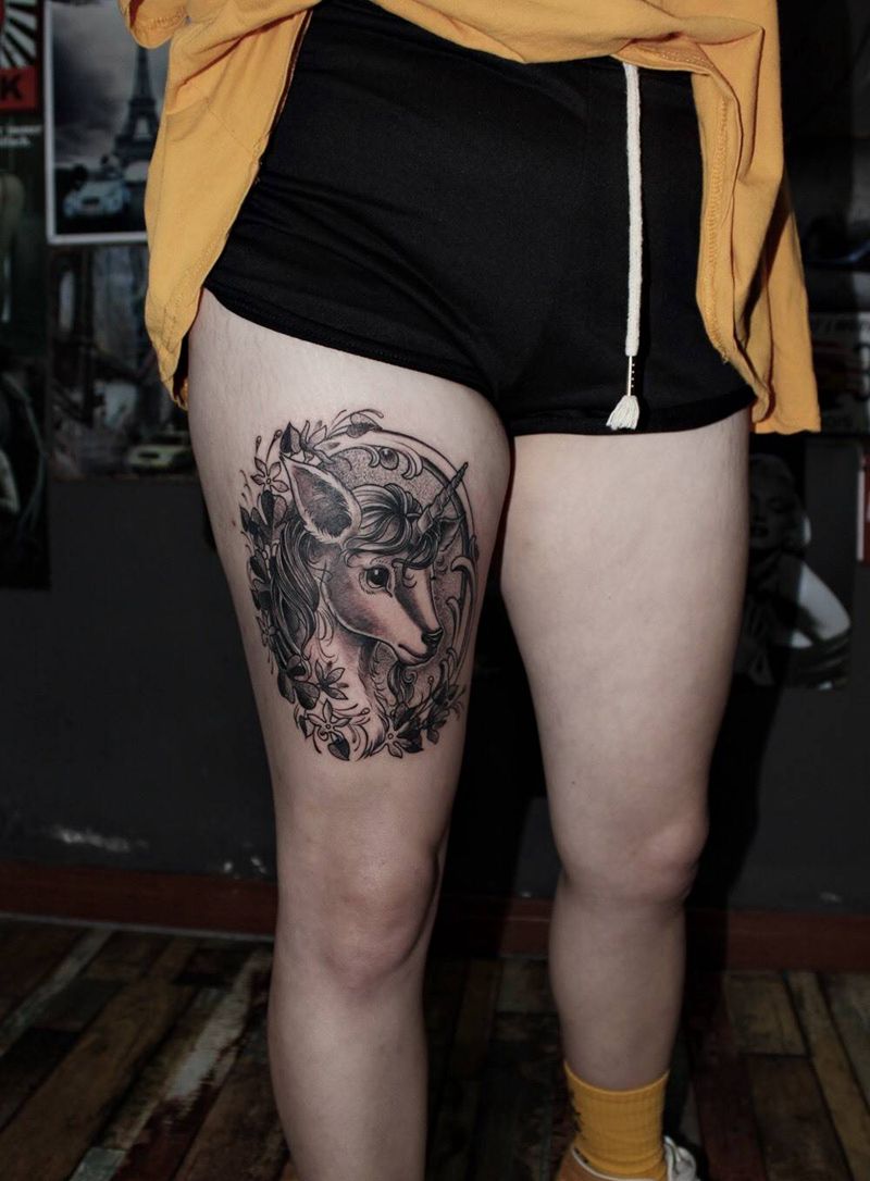 独角兽纹身图片