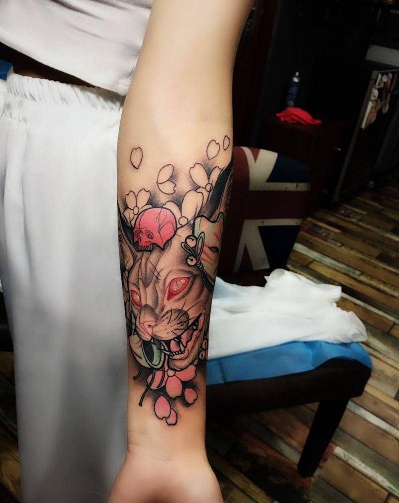 猫未完成纹身图片